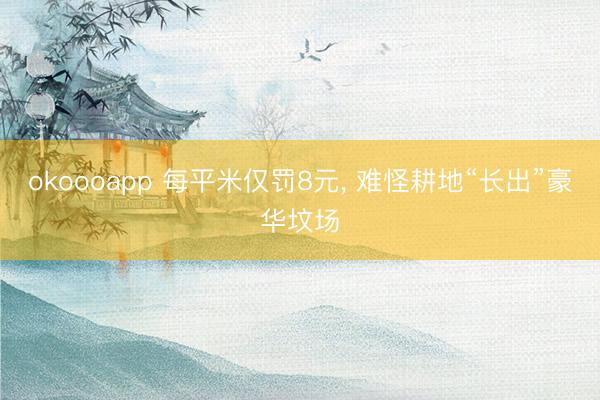 okoooapp 每平米仅罚8元, 难怪耕地“长出”豪华坟场